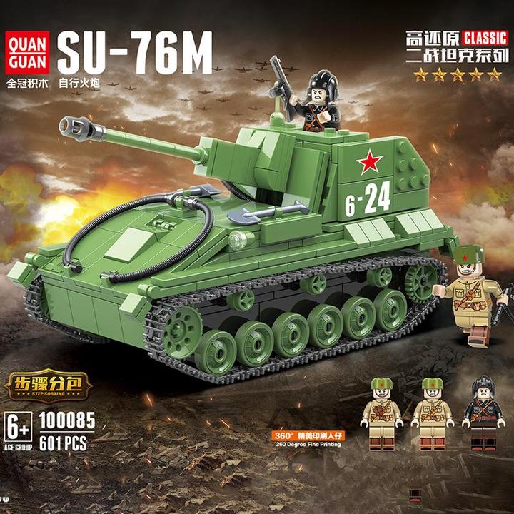 Quanguan 100085 SU-76M Tank (601PCS)